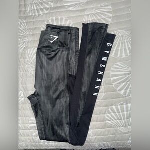 Gymshark Charcoal and Black Patterned Leggings